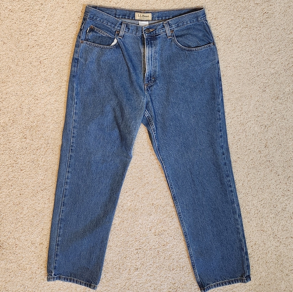 L.L. Bean Men's Vintage Classic Straight Blue Jeans - 33×28